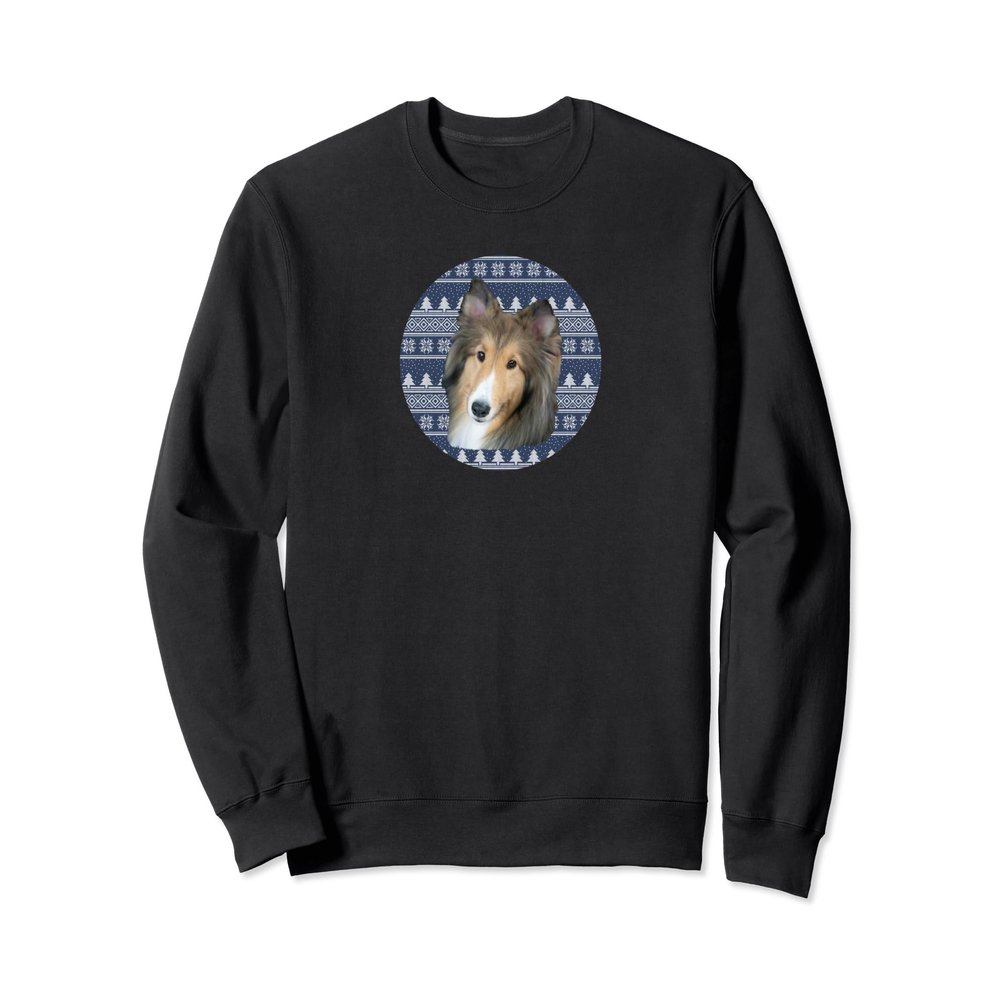 Beautiful Sable Shetland Sheepdog With Argyle Background Sweatshirt