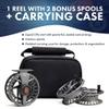 LAMSON | Liquid S-Series Size -3+ Fly Fishing Reel 3 Pack | All-Water | 1 Reel & 2 Bonus Spools + Carrying Case | Large Arbor, Powerful Sealed Drag, Pressure Cast Aluminum | Smoke | 2wt 3wt 4wt Size view 2