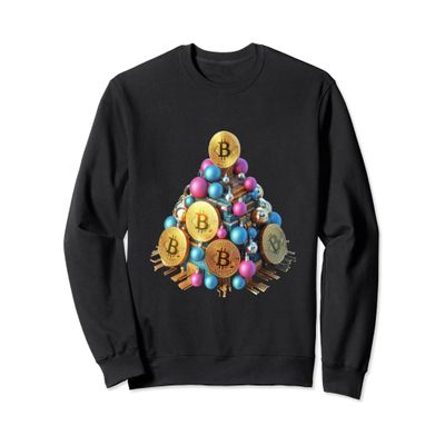 Bitcoin Christmas Tree Circuit Board Ornaments Sweatshirt