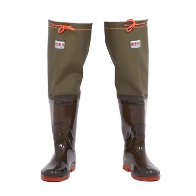 BcoMfy Men's Fishing Hip Waders Boots, 23.6in High Knee Wading Boots, For Waterfowl Hunting And Fly Fishing (Color : Black, Size : 5.5)