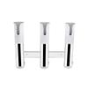 3 in 1 Tube Fishing Rod Rack, 316 Stainless Steel Side Mounted Rod Holder Bracket, Adjustable Fishing Rod Pod, 3 Tube Links Fishing Pole Holder for for Boat Truck Ship Yacht and More (White)