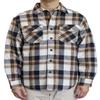 AIRNINE Men's Heavy Weight Quilted Lined Plaid Flannel Shirt Jacket (S to 5XL) (Ecru/Grey_1128, 2X-Large) view 1