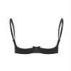 Alvivi Womens Sexy Satin Bras Spaghetti Straps Underwire Half Cup Push Up Lingerie Underwear Black Medium view 3