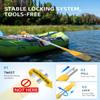 OCEANBROAD Telescoping Emergency Paddle 21''-42''Assembling Required Collapsible Paddles Aluminium Shaft for Kayaking Boating Canoeing River Tubing, Yellow, 1 Paddle view 3