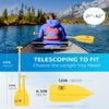 OCEANBROAD Telescoping Emergency Paddle 21''-42''Assembling Required Collapsible Paddles Aluminium Shaft for Kayaking Boating Canoeing River Tubing, Yellow, 1 Paddle view 4