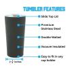 Decorvo Officially Licensed Collegiate Stainless Steel Tumbler - Double Walled Insulated Travel Tumbler with Slide Lid - 18 oz (Iowa - Black) view 4
