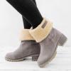 ZBYY Women's Chunky Ankle Booties Fur Lined Winter Warm Snow Boots Pump Slip On Western Boots Dressy Booties view 3