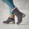 ZBYY Women's Chunky Ankle Booties Fur Lined Winter Warm Snow Boots Pump Slip On Western Boots Dressy Booties view 4