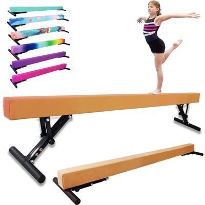 FC FUNCHEER Adjustable balane Beam for Kids - 8FT Gymnastics Beam - high and Low Floor Beam for All Gymnastic Levels-Professional Gymnastic Equipment for Home and Gym Center