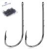 FishTrip Baitholder Fishing Hooks, 100 Pack Bait Holder Hook Double Barbed Offset Long Shank Live Bait Fish Hooks Saltwater Freshwater for Bluegill Bass Trout Walleye 6# view 1