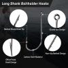 FishTrip Baitholder Fishing Hooks, 100 Pack Bait Holder Hook Double Barbed Offset Long Shank Live Bait Fish Hooks Saltwater Freshwater for Bluegill Bass Trout Walleye 6# view 2