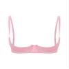 Alvivi Womens Sexy Satin Bras Spaghetti Straps Underwire Half Cup Push Up Lingerie Underwear Pink Medium view 1