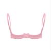 Alvivi Womens Sexy Satin Bras Spaghetti Straps Underwire Half Cup Push Up Lingerie Underwear Pink Medium view 3