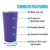 Decorvo Officially Licensed Collegiate Stainless Steel Tumbler - Double Walled Insulated Travel Tumbler with Slide Lid - 18 oz (Texas Christian Logo - Purple) view 4