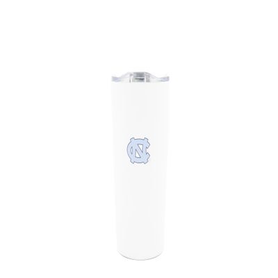 Decorvo Officially Licensed Collegiate Stainless Steel Tumbler - Double Walled Insulated Travel Tumbler with Slide Lid - 18 oz (N. Carolina Logo - White)