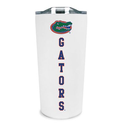 Decorvo Officially Licensed Collegiate Stainless Steel Tumbler - Double Walled Insulated Travel Tumbler with Slide Lid - 18 oz (Florida - White)