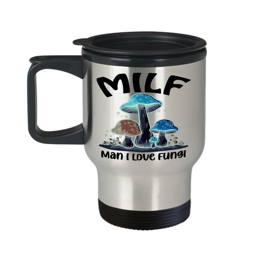 Creator's Cove Mushroom Mug Milf Man I Love Fungi Mug Travel Coffee Milf Cup, Gifts for Mushroom Lovers for Women Wife Girlfriend, Bioluminescent Mushroom Gifts