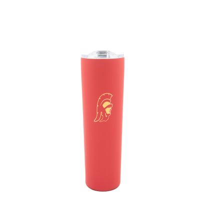 Decorvo Officially Licensed Collegiate Stainless Steel Tumbler - Double Walled Insulated Travel Tumbler with Slide Lid - 18 oz (Southern California Logo - Red)
