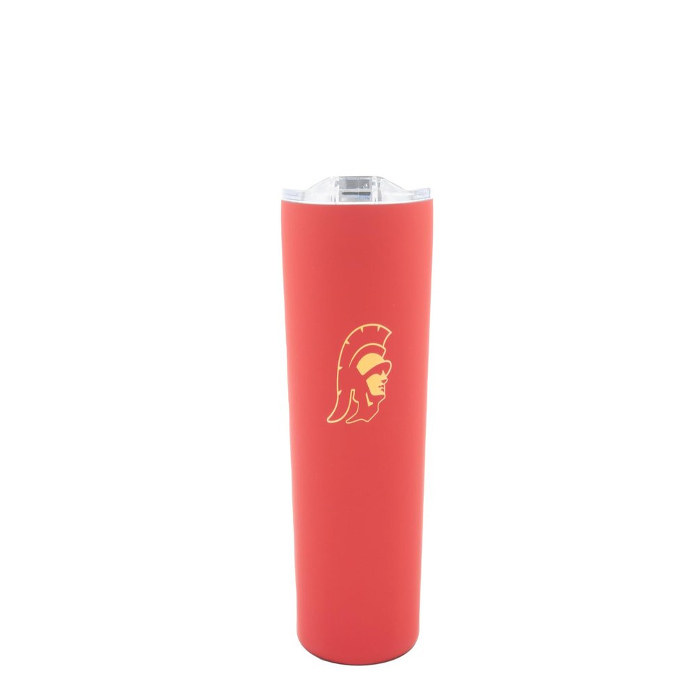 Decorvo Officially Licensed Collegiate Stainless Steel Tumbler - Double Walled Insulated Travel Tumbler with Slide Lid - 18 oz (Southern California Logo - Red)
