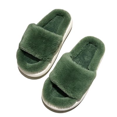 ALLC Women's Slippers Cotton Slippers Autumn and Winter Slippers Thick Soled Slippers Fashionable Plush Slippers That Can Be Worn Outside Indoor Warm Plush Bedroom Shoes (Color : B, Size : 6-6.5)
