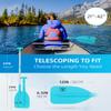 OCEANBROAD Telescoping Emergency Paddle 26''-54'' Collapsible Paddles Aluminium Shaft for Kayaking Boating Canoeing River Tubing, Blue, 1 Paddle view 4