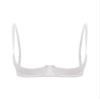 Alvivi Womens Sexy Satin Bras Spaghetti Straps Underwire Half Cup Push Up Lingerie Underwear White Large view 1