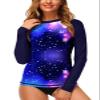 SPF Swim Top for Women Starry UPF 50+ Athletic Swimming Shirts Long Sleeve Beachwear Rash Guard M view 2