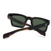 Big Square Sunglasses Ins KOL Selfie Sun Glasses with Retro Full Thick Frame Eyewears UV400 Lens, Black With Green view 3