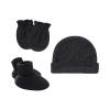 Baby Breathable Mittens Newborn Hat Gloves Foot Set Three Piece Multi Color Set 0 to 24Months (Dark Gray, One Size) view 1