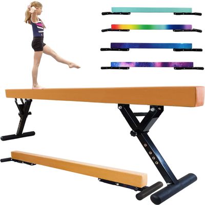 FC FUNCHEER Adjustable balane Beam for Kids - 8FT Gymnastics Beam - high and Low Floor Beam for All Gymnastic Levels-Professional Gymnastic Equipment for Home and Gym Center