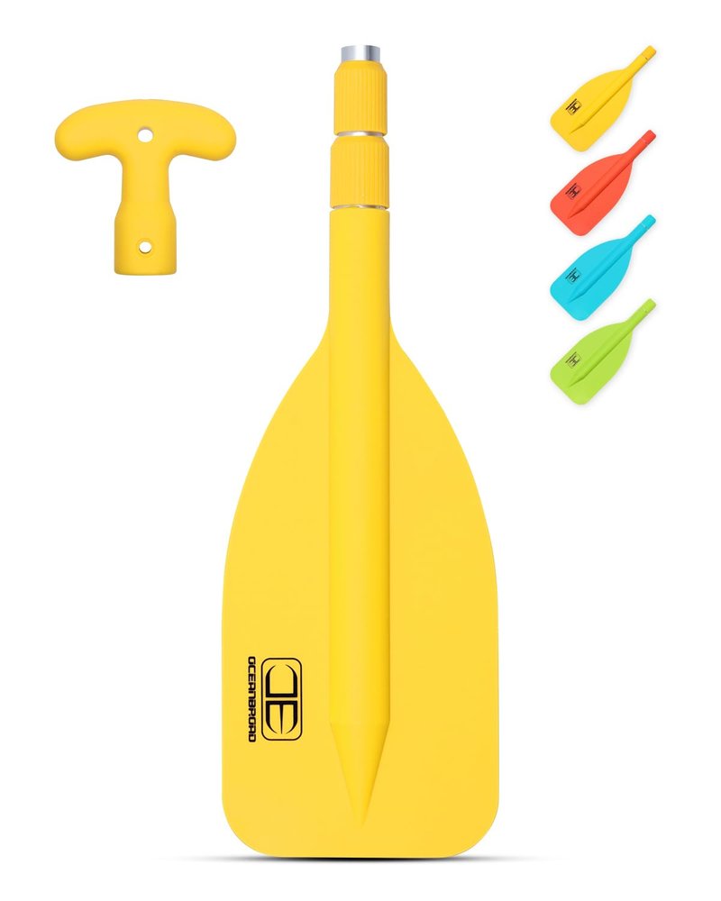 OCEANBROAD Telescoping Emergency Paddle 26''-54'' Collapsible Paddles Aluminium Shaft for Kayaking Boating Canoeing River Tubing, Yellow, 1 Paddle