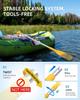 OCEANBROAD Telescoping Emergency Paddle 26''-54'' Collapsible Paddles Aluminium Shaft for Kayaking Boating Canoeing River Tubing, Yellow, 1 Paddle view 3