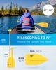 OCEANBROAD Telescoping Emergency Paddle 26''-54'' Collapsible Paddles Aluminium Shaft for Kayaking Boating Canoeing River Tubing, Yellow, 1 Paddle view 4
