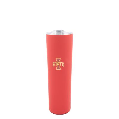 Decorvo Officially Licensed Collegiate Stainless Steel Tumbler - Double Walled Insulated Travel Tumbler with Slide Lid - 18 oz (Iowa St Logo - Red)