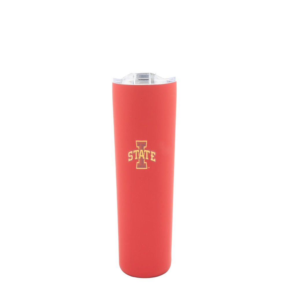 Decorvo Officially Licensed Collegiate Stainless Steel Tumbler - Double Walled Insulated Travel Tumbler with Slide Lid - 18 oz (Iowa St Logo - Red)