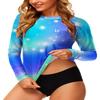 Deerose Women's UV Swim Top UPF 50+ Long Sleeve Rash Guard Ladies Gradient Active Surfing Shirts M view 4