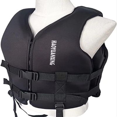 GDLHY Adult Kayak Vest High Buoyancy Swim Vest Women's Men's Adjustable Safety Jacket Great for Boating, Swimming, Watersports, & More(Black,X-Large)