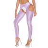 Agoky Women's High Waist Gym Leggings Tights Hollow Compression Workout Yoga Pants Purple&Typeb Medium view 1