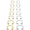 16G Gold Silver Horseshoe Small Septum Rings Circular Curved Barbell Nose Nipple Nostril Piercing Hoop Smiley Piercing Jewelry Set, Pack of 7 Pairs (16 Gauge, 6mm 7mm 8mm 9mm 10mm 12mm 14mm) view 1