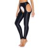 Agoky Women's High Waist Gym Leggings Tights Hollow Compression Workout Yoga Pants Black&Typeb Medium view 3