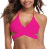 SHEKINI Womens Push Up Bikini Top Halter Bandage Bathing Suits Tops Criss Cross Swimsuits Top Only (Hot Pink - Top, XX-Large) view 1