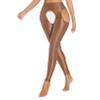 Agoky Women's High Waist Gym Leggings Tights Hollow Compression Workout Yoga Pants Coffee&Typeb Medium view 3
