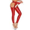 Agoky Women's High Waist Gym Leggings Tights Hollow Compression Workout Yoga Pants Red&Typeb Medium view 3