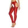 Agoky Women's High Waist Gym Leggings Tights Hollow Compression Workout Yoga Pants Red&Typeb Medium view 4