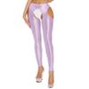 Agoky Women's High Waist Gym Leggings Tights Hollow Compression Workout Yoga Pants Purple&Typeb Large view 4
