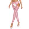 Agoky Women's High Waist Gym Leggings Tights Hollow Compression Workout Yoga Pants Pink&Typeb Medium view 3