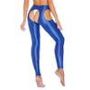 Agoky Women's High Waist Gym Leggings Tights Hollow Compression Workout Yoga Pants Blue&Typeb Medium view 3