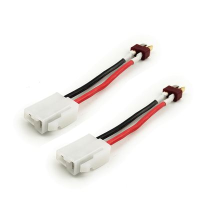 L-faster 2pcs 6.3mm Female Socket Terminal Convert to Deans T Plug Connector Adapter with 10CM Cable Wire (2pcs T Plug)