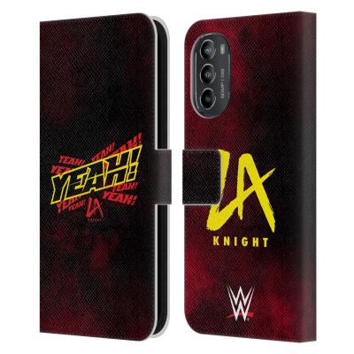 Head Case Designs Officially Licensed WWE Yeah! LA Knight Leather Book Wallet Case Cover Compatible with Motorola Moto G82 5G