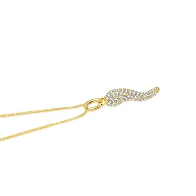 14K Gold Plated Cornicello Italian Horn Pepper Necklace Charm Pendant